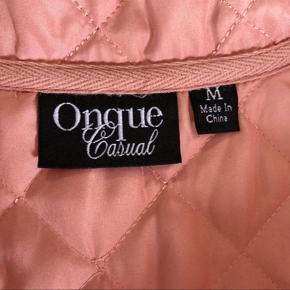Onque Casual Pink Peach Quilted Zip Up Vest - Picture 4 of 8